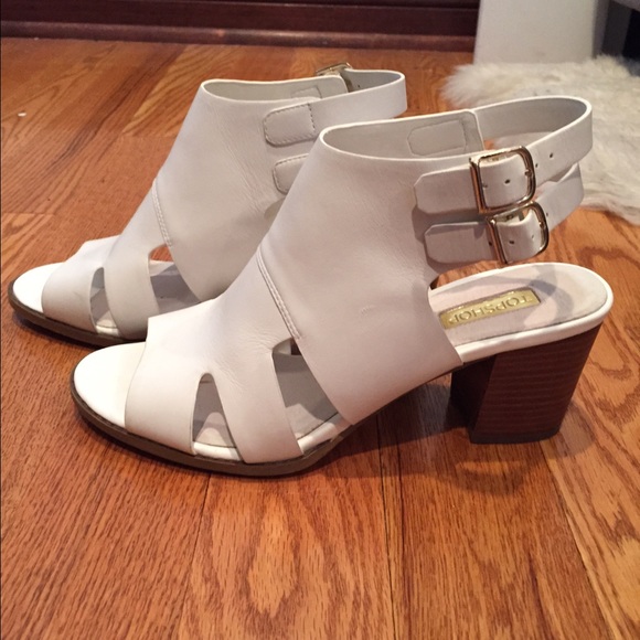 Topshop white heeled sandal.
