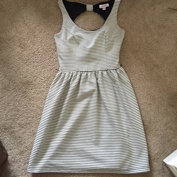 Black and White horizontal stripe dress