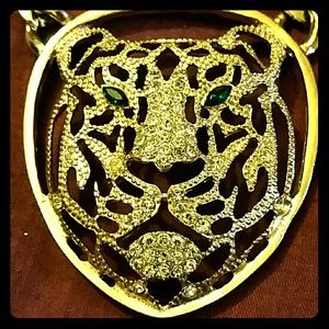 Large Leppard head necklace