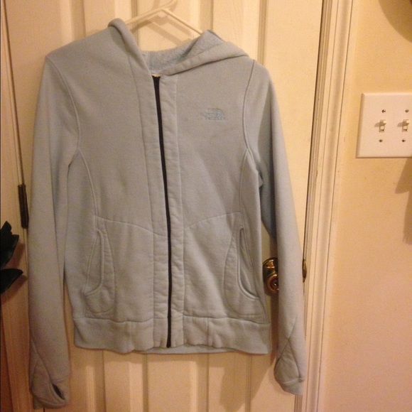 Light blue north face full zip hoodie