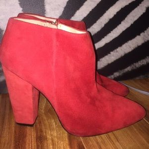 Zara suede red booties