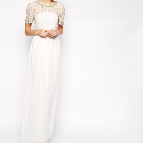 Asos lattice embellished flutter dress