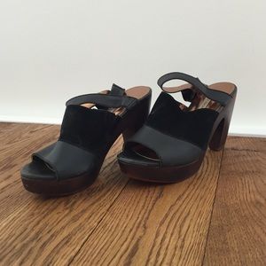 Cynthia Vincent Leather and Suede Mules