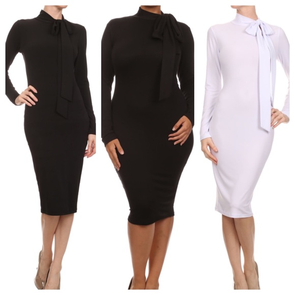 Fitted big bow tie dress plus size - Picture 3 of 3