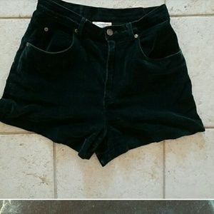 Forest Green Velvet Shorts