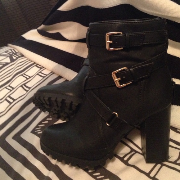 Black Strappy Boots