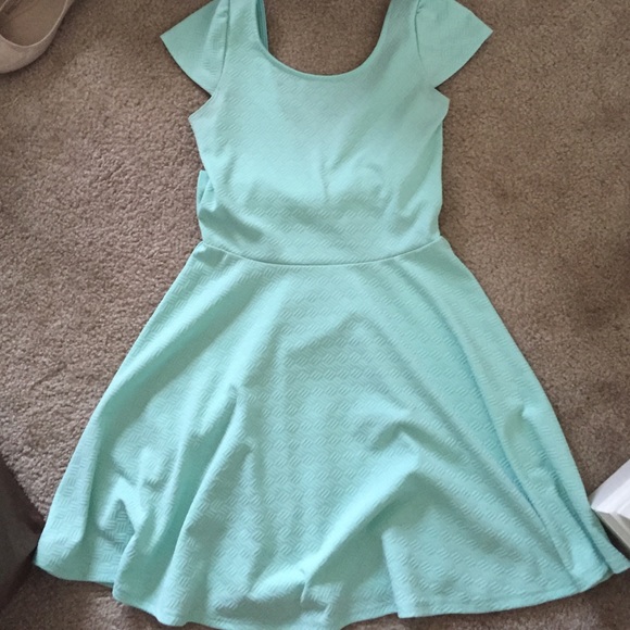 Mint bow back dress