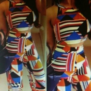 2 piece pants outfit with beautiful colors.