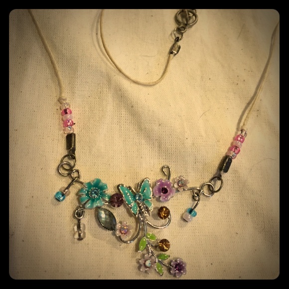 Flower/butterfly necklace