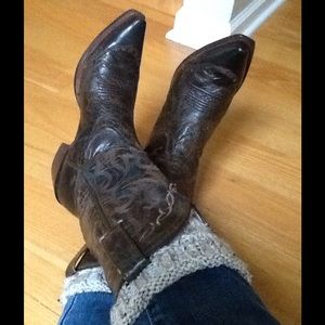 Dark chocolate Tony Lama cowboy boots!