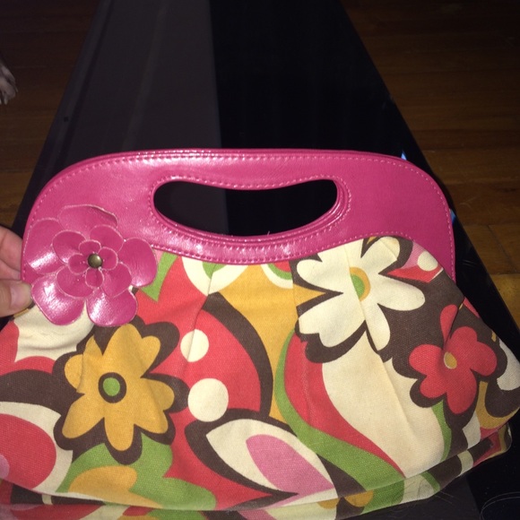 Canvas floral clutch