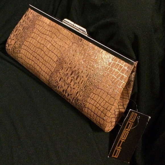 SASHA clutch in Metallic/Bronze