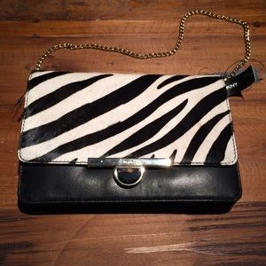 DKNY zebra print pony hair purse