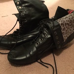 Black pleather boots