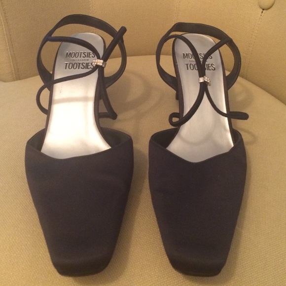 Black Fabric Dressy heels