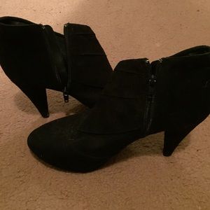 Black suede booties