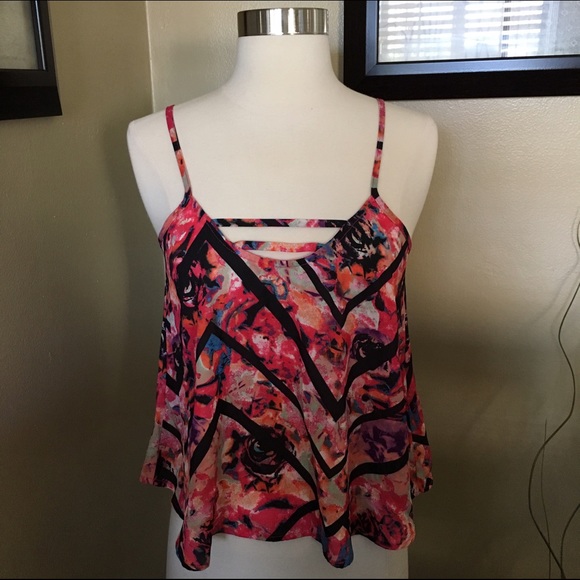 Caged Back Multi Colored Top