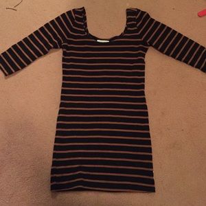 Black and brown striped Mini dress