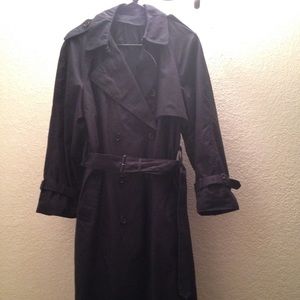 Dark blue khaki trench coat