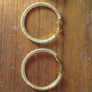 Urban Outfitters Jewelry - 2" Golden Rhinestone Hoop Earrings Big Urban Sexy Urban Outfitters Jewelry - 2" Golden Rhinestone Hoop Earrings Big Urban Sexy