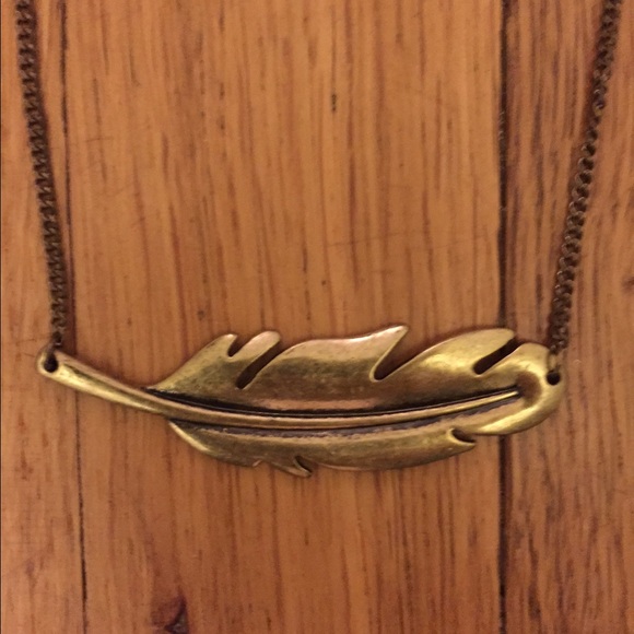 Tarnished gold leaf necklace