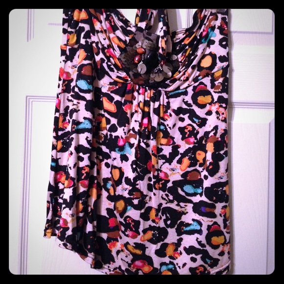 Multi color halter top