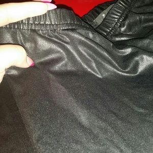 Black leather like leggings