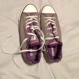 Grey Purple and Pink converse