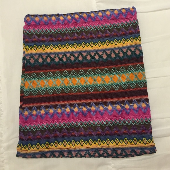 Aztec print tight mini skirt
