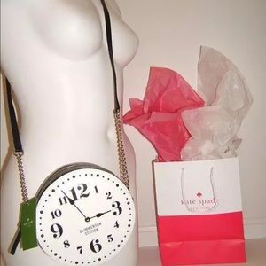 New Kate Spade rare clock leather crossbody purse