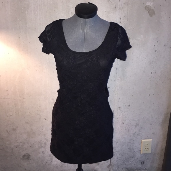 Lace cut-out back dress