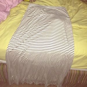 Black and white striped maxi skirt