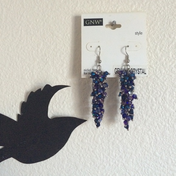 Purple/Blue/indigo beaded earrings