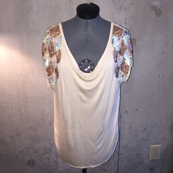 Sequin Short Sleeve Top