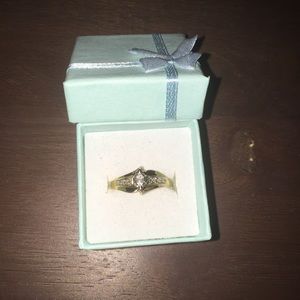 10kt gold engagement/wedding ring. Diamond setting