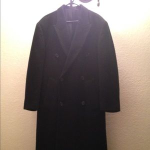 Black double breasted top coat