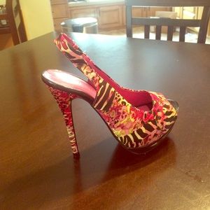Multi animal print heels OBO