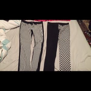 Hot Topic Striped and Checkered skinny Jeans