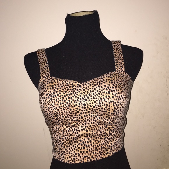Cheetah Print Bustier with Zipup back