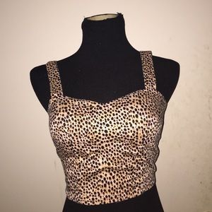 Cheetah Print Bustier with Zipup back