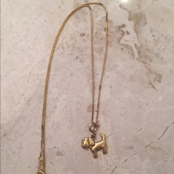 Gold dog necklace