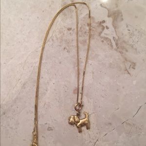 Gold dog necklace