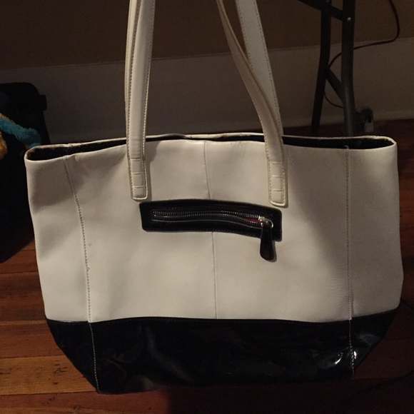Kate Landry black and white tote bag purse