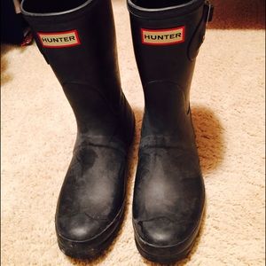 Women's black hunter boots