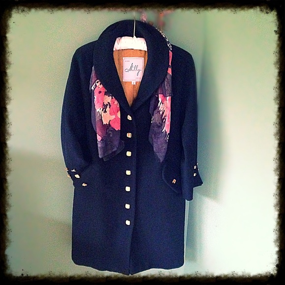 Milly New York Jackets & Blazers - Black Milly New York Swing Coat