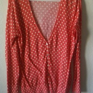 Red polka dot cardigan