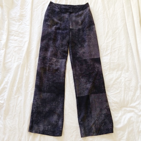 Nicole Miller Indigo Block Print Pants