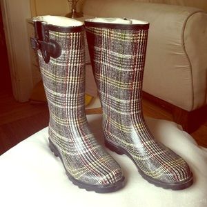 Plaid Rain Boots