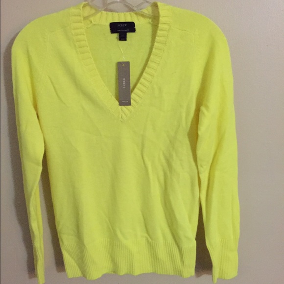 NWT yellow Jcrew sweater cashmere!