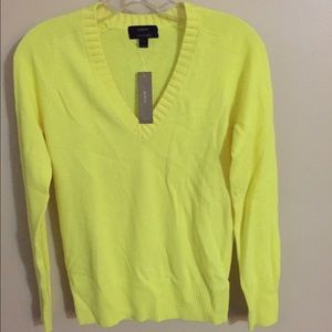 NWT yellow Jcrew sweater cashmere!